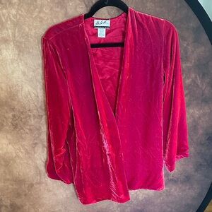 Reversible Randolph Duke Scarlet Silk Cardigan Smoking Jacket Style